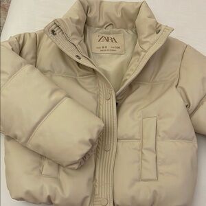 Zara Girls Cream Puffer Jacket
